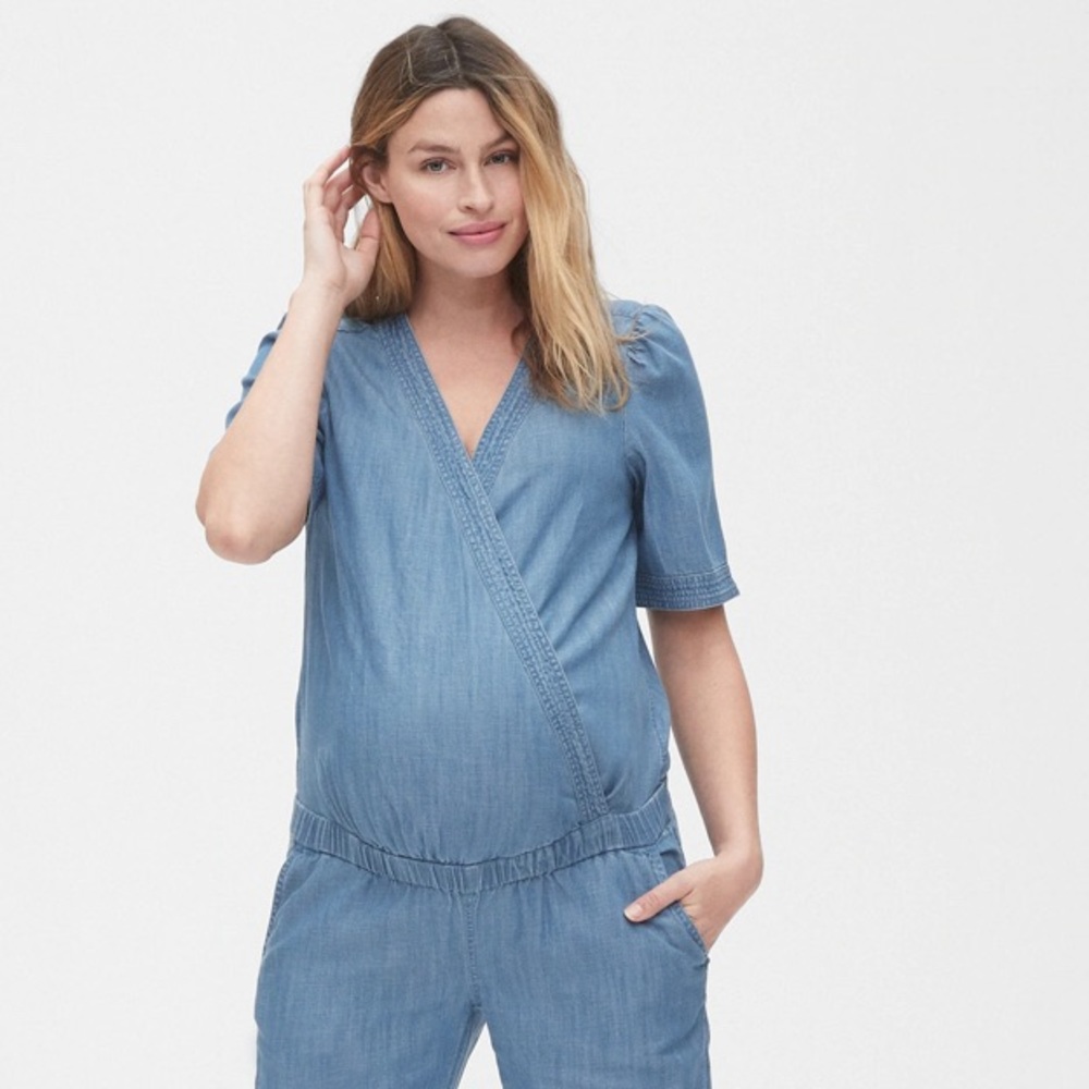 Maternity TENCEL™ Lyocell V-Neck Jumpsuit